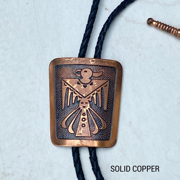 Vintage Bell Trading Post Thunderbird Copper Native American Bolo Tie - Picture 4 of 13